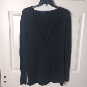 Gap Deep V-Neck Black Women's Hoodie Sweater